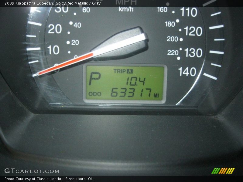 Spicy Red Metallic / Gray 2009 Kia Spectra EX Sedan