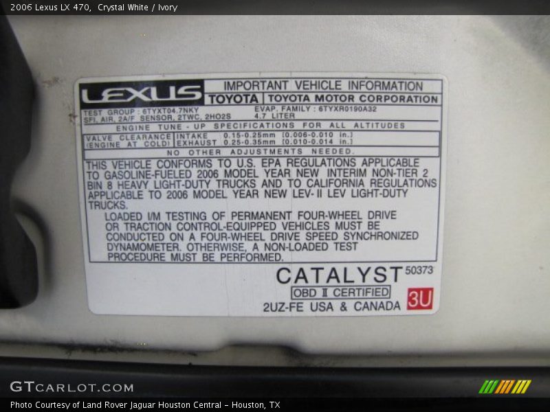 Crystal White / Ivory 2006 Lexus LX 470