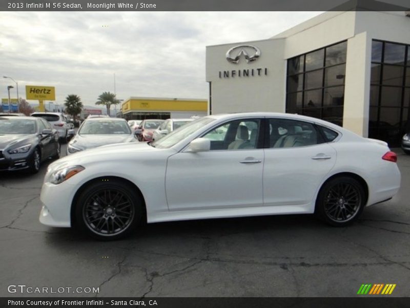 Moonlight White / Stone 2013 Infiniti M 56 Sedan