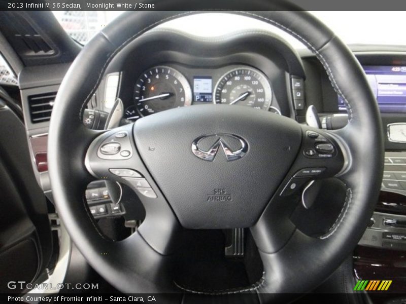 Moonlight White / Stone 2013 Infiniti M 56 Sedan