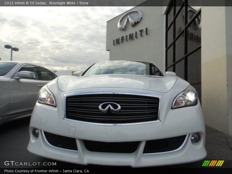 Moonlight White / Stone 2013 Infiniti M 56 Sedan
