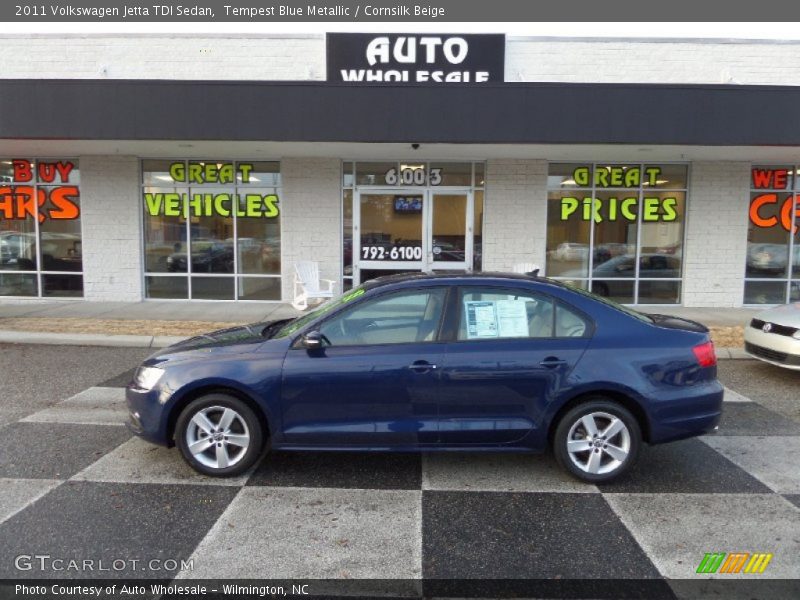 Tempest Blue Metallic / Cornsilk Beige 2011 Volkswagen Jetta TDI Sedan