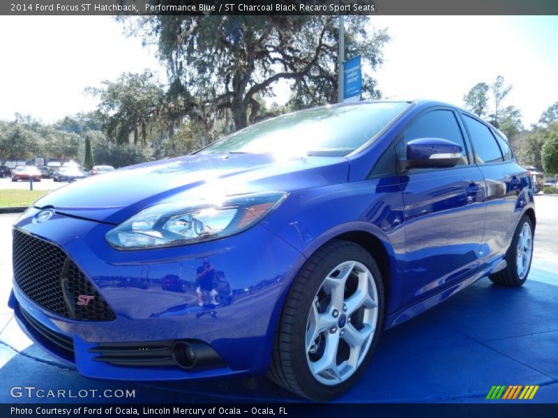 Performance Blue / ST Charcoal Black Recaro Sport Seats 2014 Ford Focus ST Hatchback