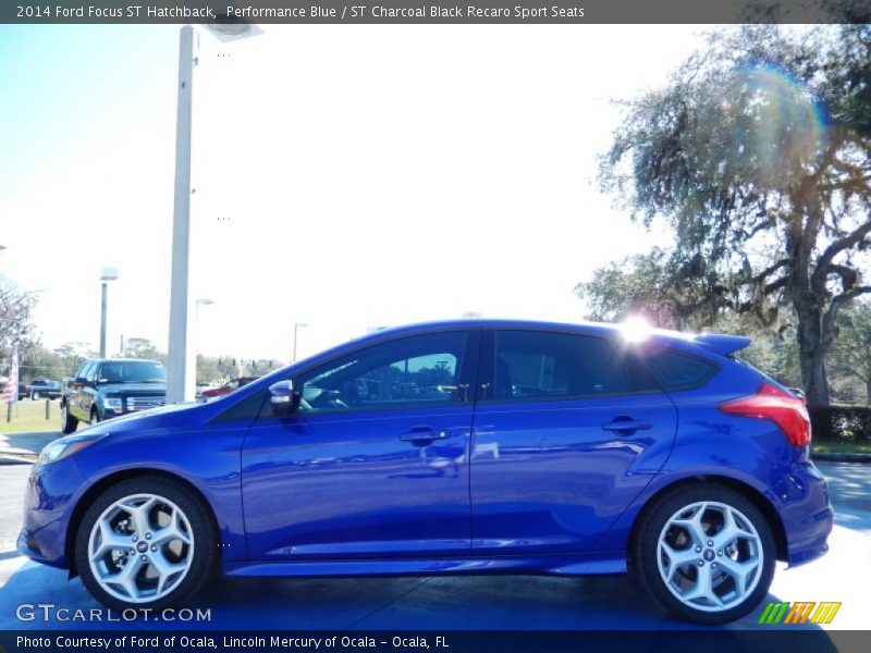 Performance Blue / ST Charcoal Black Recaro Sport Seats 2014 Ford Focus ST Hatchback