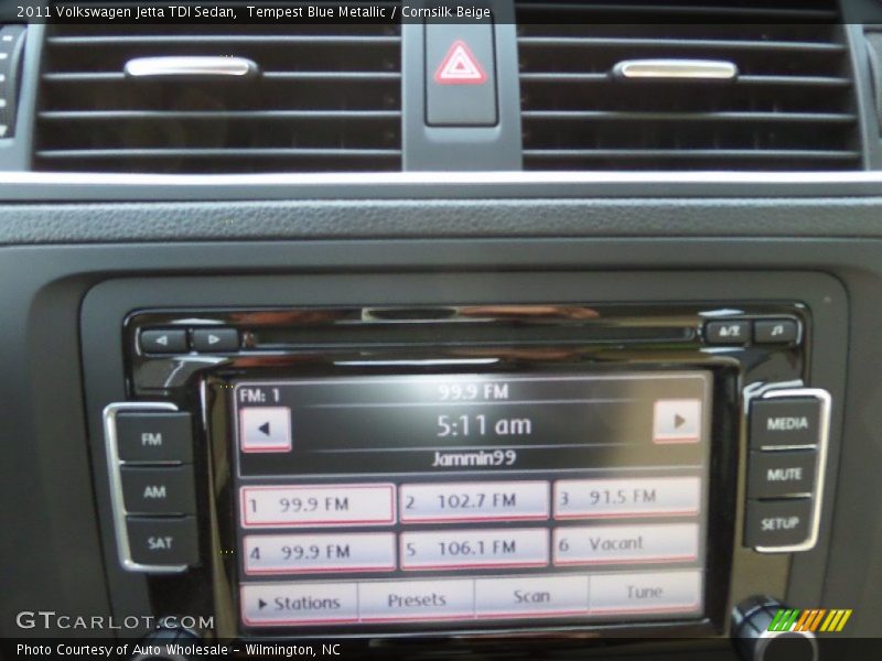 Tempest Blue Metallic / Cornsilk Beige 2011 Volkswagen Jetta TDI Sedan