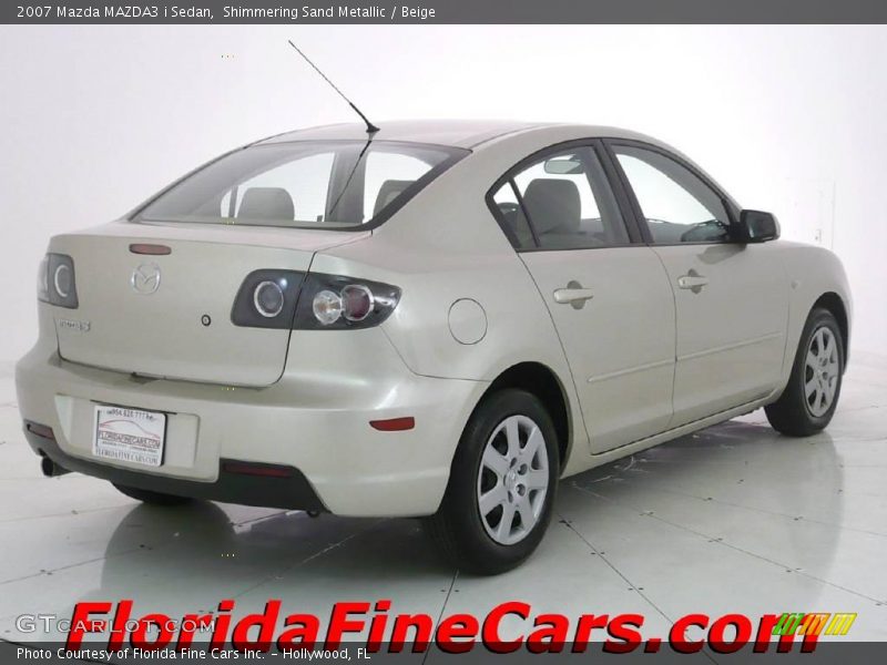 Shimmering Sand Metallic / Beige 2007 Mazda MAZDA3 i Sedan