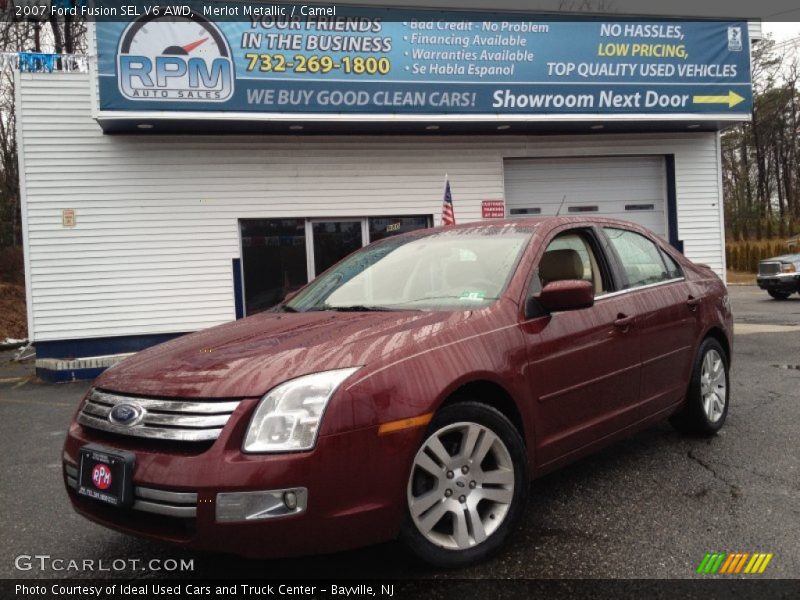 Merlot Metallic / Camel 2007 Ford Fusion SEL V6 AWD