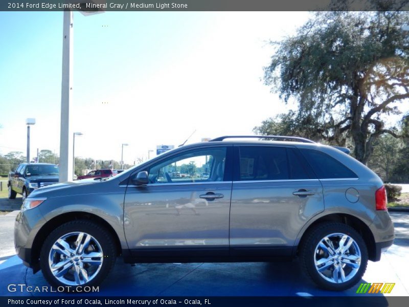 Mineral Gray / Medium Light Stone 2014 Ford Edge Limited