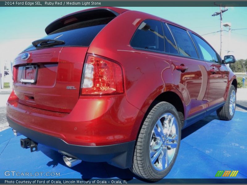 Ruby Red / Medium Light Stone 2014 Ford Edge SEL