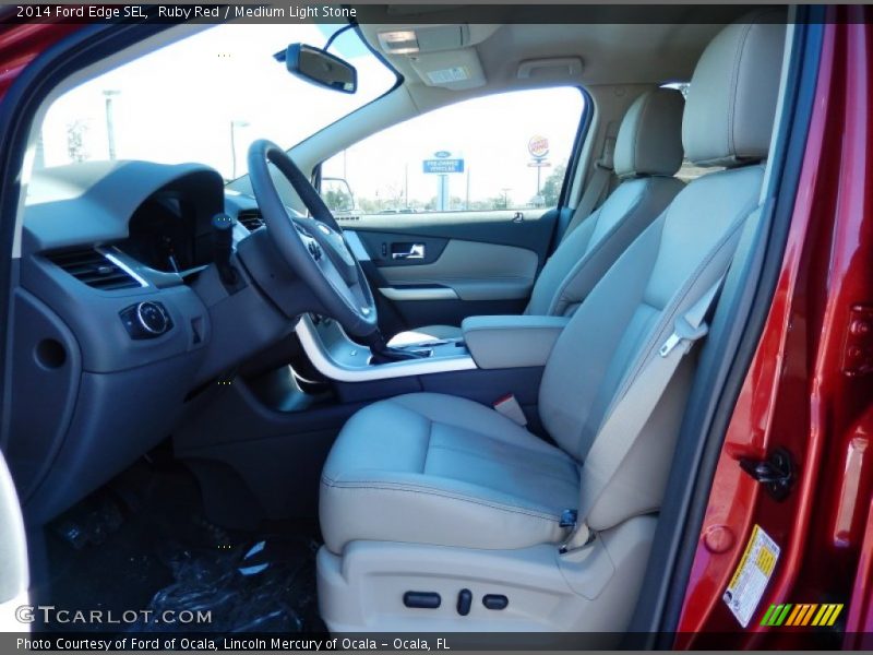 Ruby Red / Medium Light Stone 2014 Ford Edge SEL