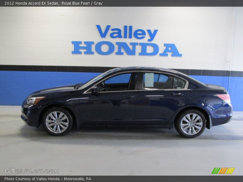 Royal Blue Pearl / Gray 2012 Honda Accord EX Sedan