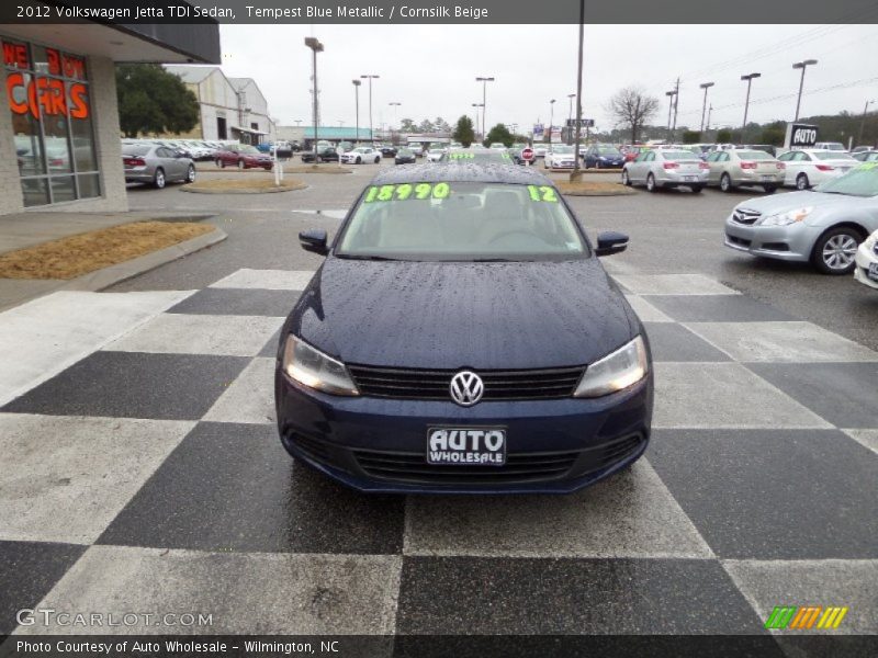 Tempest Blue Metallic / Cornsilk Beige 2012 Volkswagen Jetta TDI Sedan