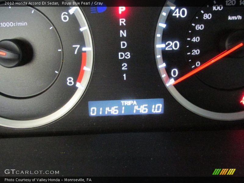 Royal Blue Pearl / Gray 2012 Honda Accord EX Sedan