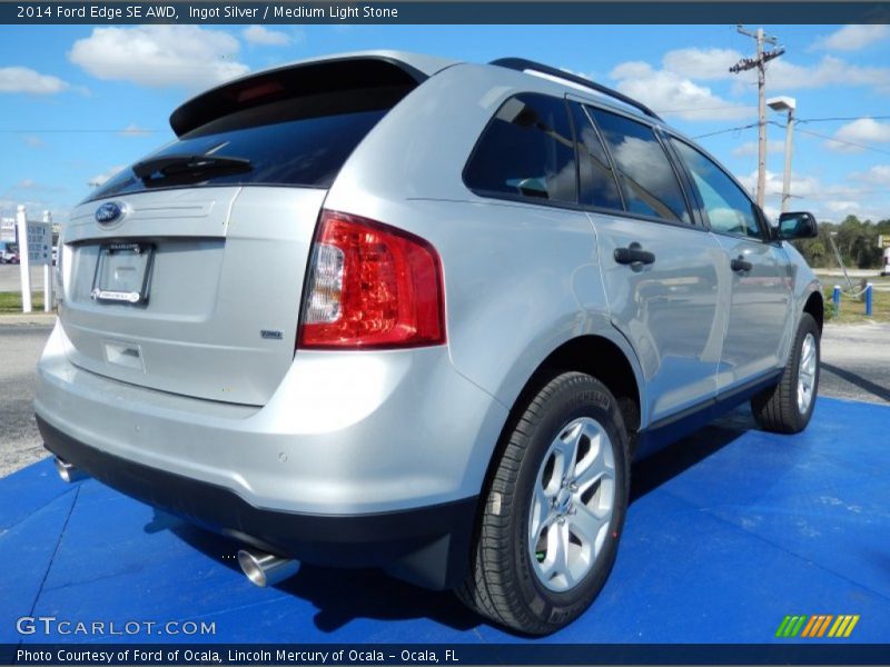 Ingot Silver / Medium Light Stone 2014 Ford Edge SE AWD