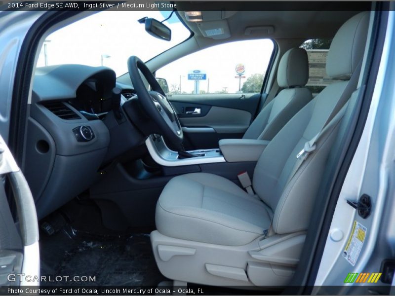 Ingot Silver / Medium Light Stone 2014 Ford Edge SE AWD