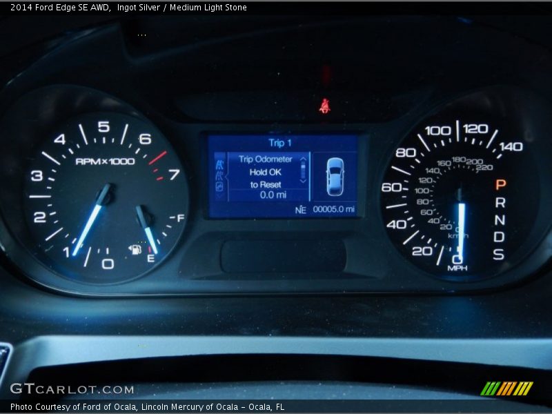 Ingot Silver / Medium Light Stone 2014 Ford Edge SE AWD