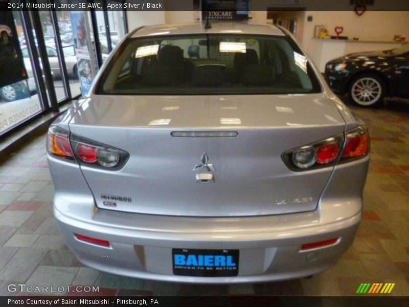 Apex Silver / Black 2014 Mitsubishi Lancer SE AWC