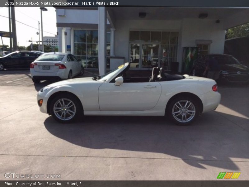 Marble White / Black 2009 Mazda MX-5 Miata Sport Roadster