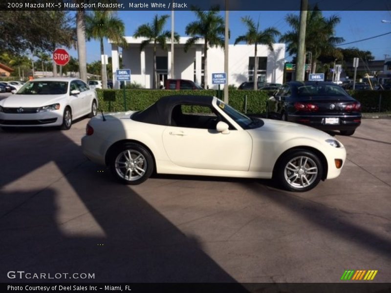 Marble White / Black 2009 Mazda MX-5 Miata Sport Roadster