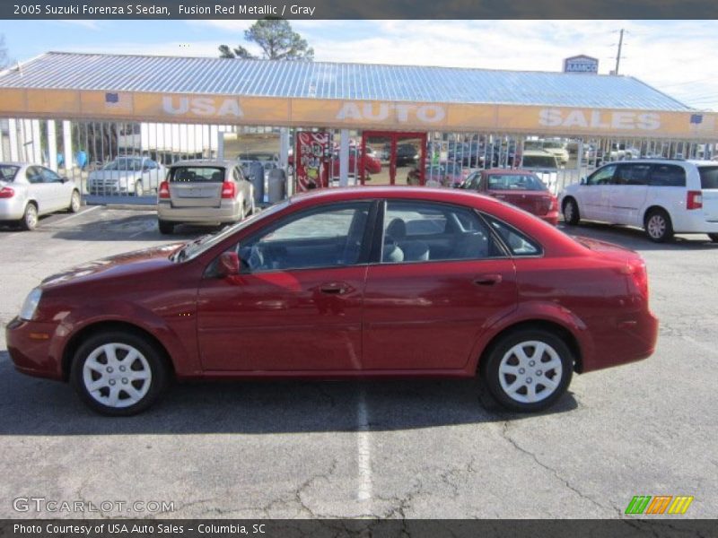 Fusion Red Metallic / Gray 2005 Suzuki Forenza S Sedan
