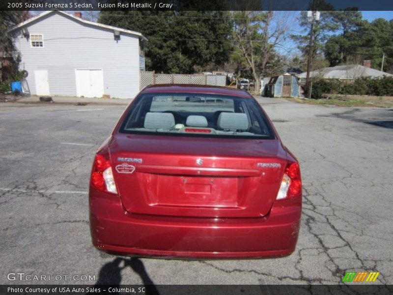 Fusion Red Metallic / Gray 2005 Suzuki Forenza S Sedan