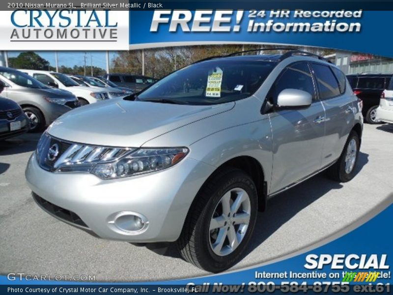 Brilliant Silver Metallic / Black 2010 Nissan Murano SL