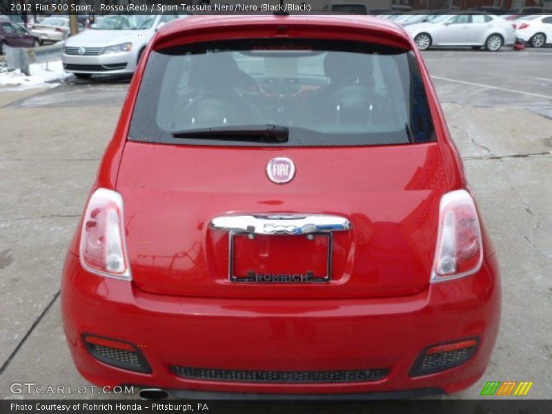 Rosso (Red) / Sport Tessuto Nero/Nero (Black/Black) 2012 Fiat 500 Sport