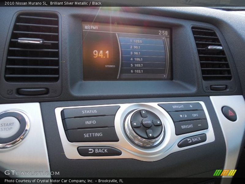 Brilliant Silver Metallic / Black 2010 Nissan Murano SL