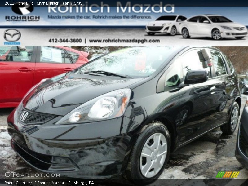 Crystal Black Pearl / Gray 2012 Honda Fit