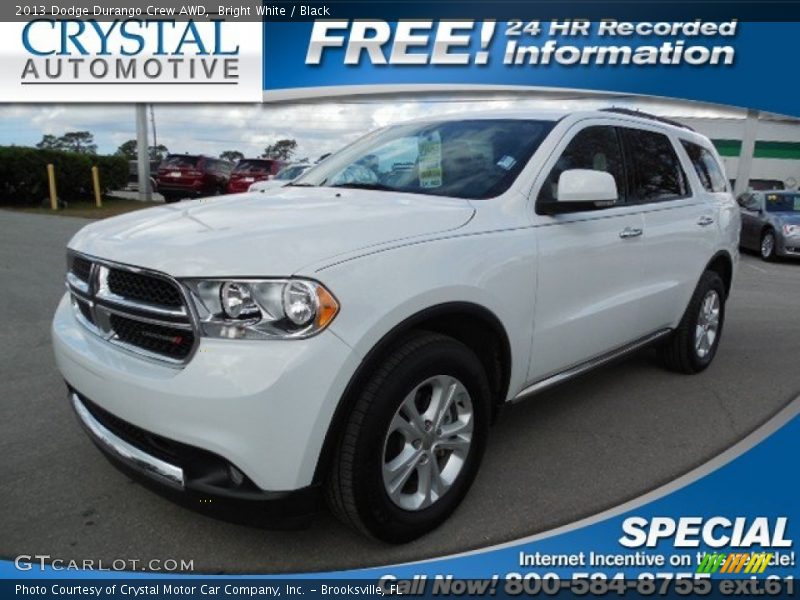 Bright White / Black 2013 Dodge Durango Crew AWD