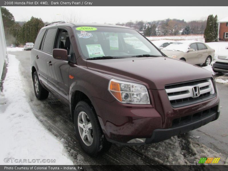 Dark Cherry Pearl / Gray 2008 Honda Pilot EX 4WD