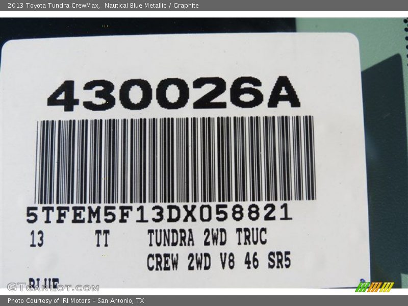 Nautical Blue Metallic / Graphite 2013 Toyota Tundra CrewMax