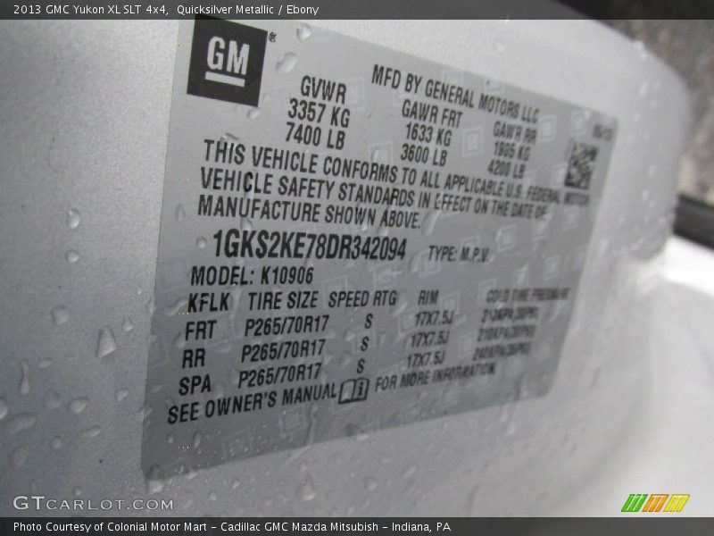 Quicksilver Metallic / Ebony 2013 GMC Yukon XL SLT 4x4