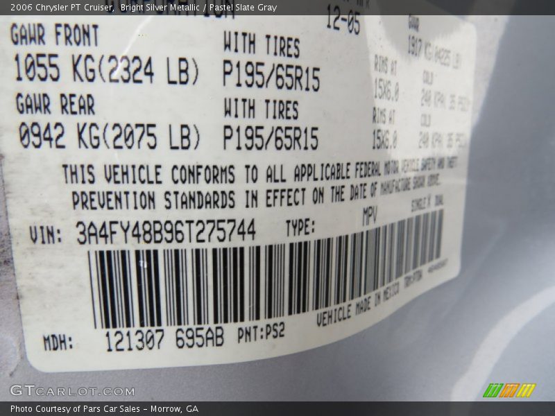 Bright Silver Metallic / Pastel Slate Gray 2006 Chrysler PT Cruiser