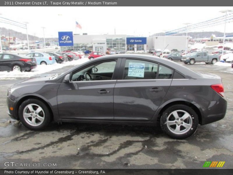 Taupe Gray Metallic / Medium Titanium 2011 Chevrolet Cruze LT