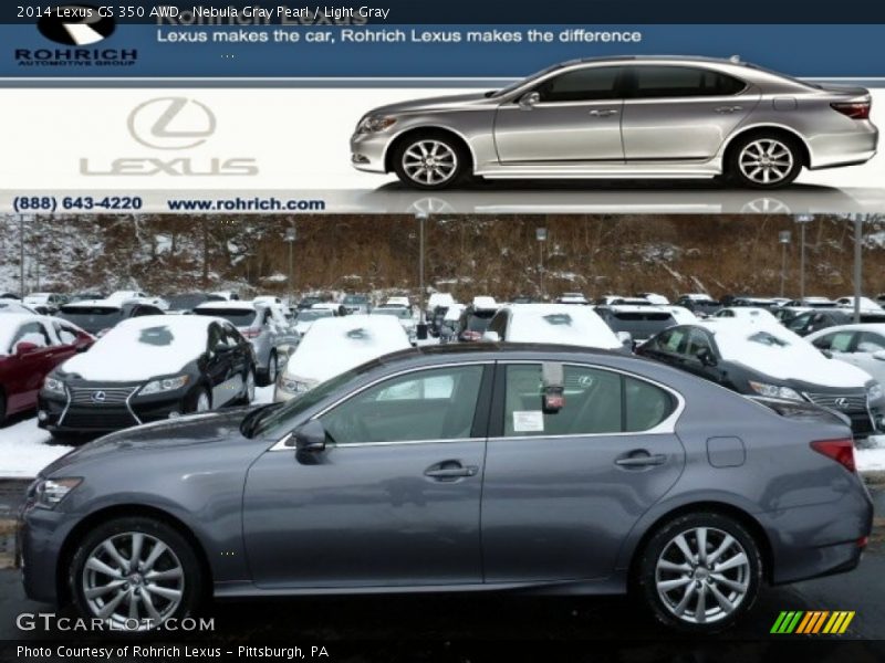 Nebula Gray Pearl / Light Gray 2014 Lexus GS 350 AWD