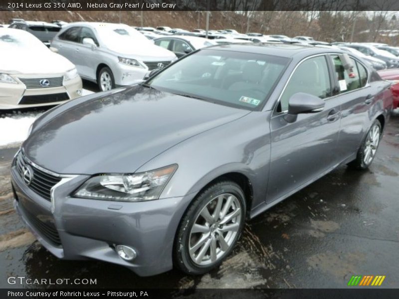 Nebula Gray Pearl / Light Gray 2014 Lexus GS 350 AWD