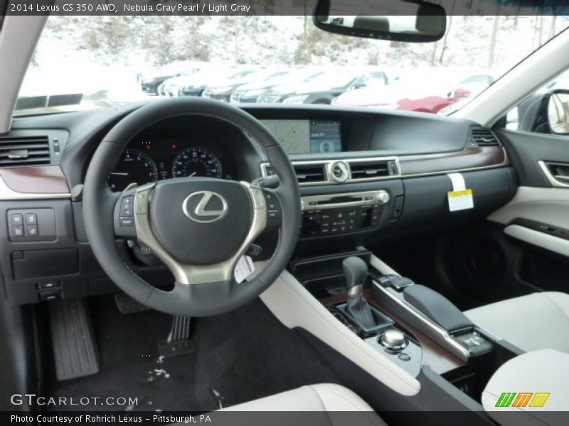 Nebula Gray Pearl / Light Gray 2014 Lexus GS 350 AWD