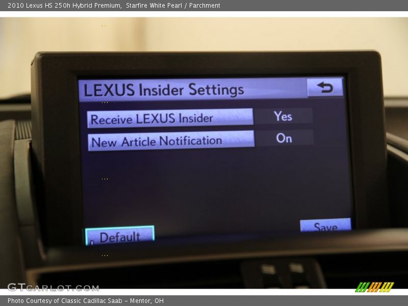 Starfire White Pearl / Parchment 2010 Lexus HS 250h Hybrid Premium