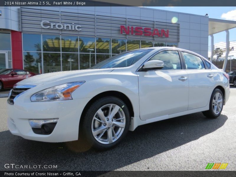 Pearl White / Beige 2014 Nissan Altima 2.5 SL