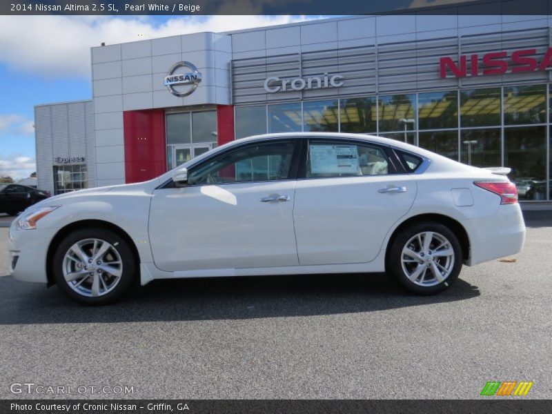Pearl White / Beige 2014 Nissan Altima 2.5 SL