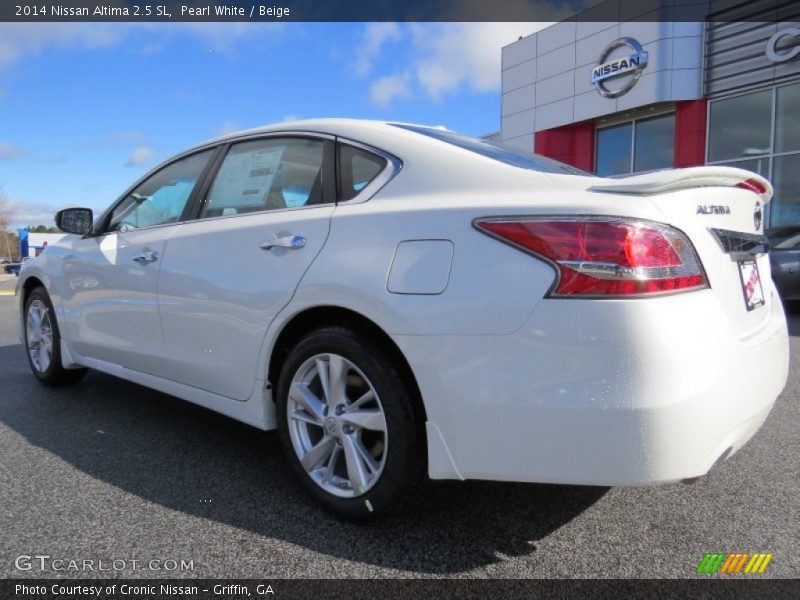 Pearl White / Beige 2014 Nissan Altima 2.5 SL