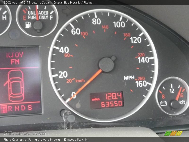 Crystal Blue Metallic / Platinum 2002 Audi A6 2.7T quattro Sedan