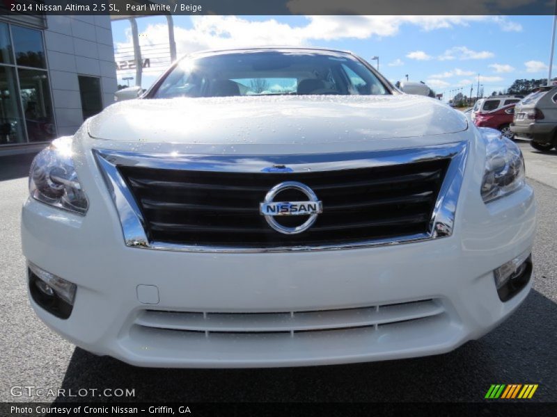 Pearl White / Beige 2014 Nissan Altima 2.5 SL