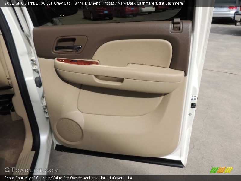 White Diamond Tricoat / Very Dark Cashmere/Light Cashmere 2011 GMC Sierra 1500 SLT Crew Cab