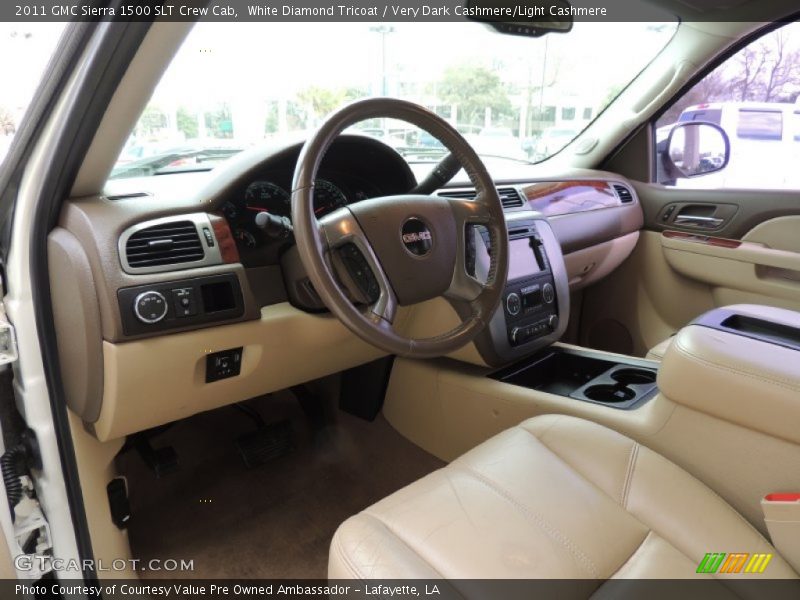 White Diamond Tricoat / Very Dark Cashmere/Light Cashmere 2011 GMC Sierra 1500 SLT Crew Cab