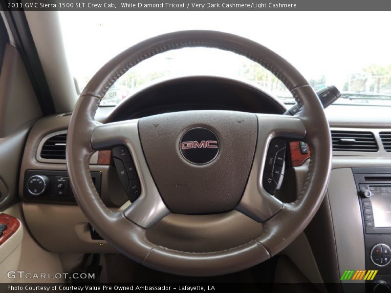 White Diamond Tricoat / Very Dark Cashmere/Light Cashmere 2011 GMC Sierra 1500 SLT Crew Cab