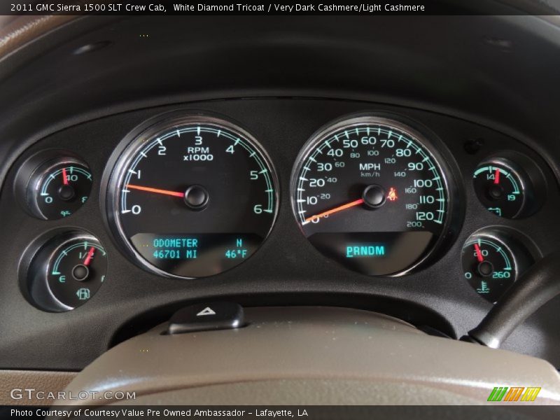 White Diamond Tricoat / Very Dark Cashmere/Light Cashmere 2011 GMC Sierra 1500 SLT Crew Cab