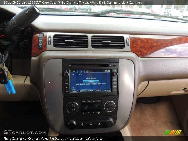 White Diamond Tricoat / Very Dark Cashmere/Light Cashmere 2011 GMC Sierra 1500 SLT Crew Cab