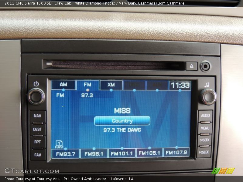 White Diamond Tricoat / Very Dark Cashmere/Light Cashmere 2011 GMC Sierra 1500 SLT Crew Cab